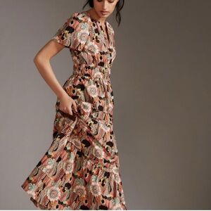 Anthropologie Multicolor Floral Maxi Dress
